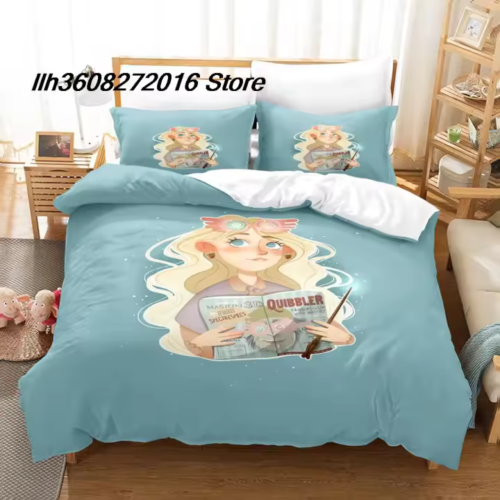 Conjunto de Ropa de Cama Luna Lovegood 3D Kawaii Tamaño de Cama Individual Twin Full Queen King - 1