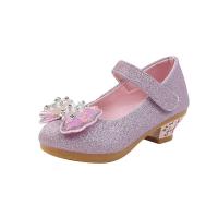 Zapato de cuero para niños, zapatos de princesa dulces para niñas con pajarita de diamantes de imitación, zapatos versátiles de moda para niños con tacones para fiesta - details 17
