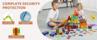 SucceBuy Azulejos magnéticos, 180 piezas de bloques de construcción para niños, con bases de automóviles y rueda de la fortuna, juguetes STEM para mayores de 5 años - details 3