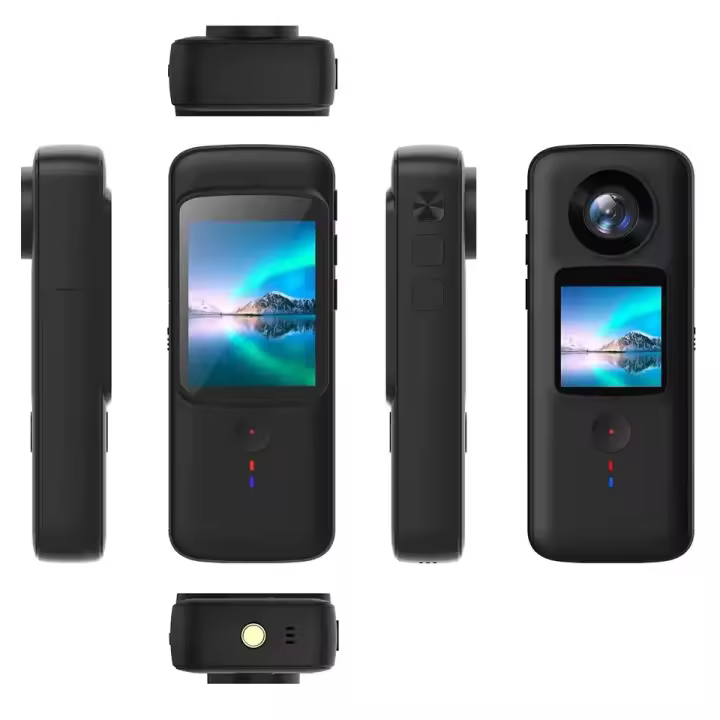 Cámara de mano 4K30 hd para selfie, doble pantalla pregrabada, larga duración, deportiva, a prueba de agua - 1