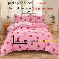 Juego De 3 piezas De Funda Nórdica, Estampado De Fresas Dulces, Ropa De Cama, Funda Nórdica Suave Y Cómoda - details 1