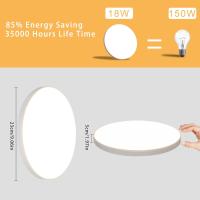 Lámpara LED de Techo ABS IP44 18W, 2050LM, 3000/4000/6500K, Plafón Impermeable para Cocina, Comedor, Iluminación Interior Moderna, 23*23*5 CM - details 11