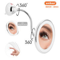 LZ1217 Espejo de Maquillaje Iluminado 10x - Montado en la Pared, Aumentador para Ducha, Ventosa Potente, Espejo LED con Iluminación y Brillo en Tres Colores, Rotación de 360°, Ideal para Afeitado, Depilación y Recorte de Cejas, Redondo. - details 4