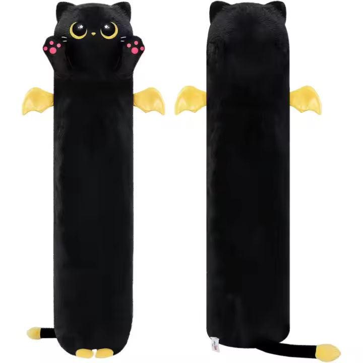 Almohada de Peluche Gato Negro Ojo de Luna Suave y Cómoda Ideal para Regalo - 1
