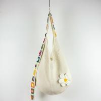 Bolso de punto de flores de ganchillo Simple, bolso de mano de playa tejido de malla, bolso de playa hecho a mano, bolso de hombro hueco de verano - details 12