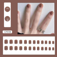 Uñas artificiales de caramelo brillante, cortas, redondas, de bronce, perfectas para mujeres y niñas - details 4