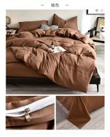 Juego de Ropa de Cama de Alta Calidad Amigable con la Piel en Negro Funda de Edredón Individual y Doble King Size Estilo Sólido - details 16