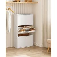Blanco Plástico, Organizador de Zapatos de Panel Modular, Zapatero con 8 Compartimentos para 32 Zapatos, con Puertas y Ganchos - details 17