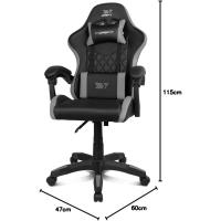 DR35 - Silla Gaming Profesional, Polipiel, reposabrazos Acolchados, pistón Clase 3, Base Nylon Reforzada, Asiento basculante, Altura Regulable, cojín Lumbar y Cervical, Color Negro/Rosa - details 14