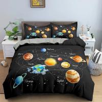 Funda de Edredón 3D Tema Espacial Microfibra Sencillo Doble Twin Queen King Tamaño 2/3 Piezas Juego de Ropa de Cama - details 7