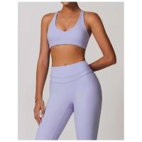 Fiess Sujetador de yoga para mujer, parte de atrás bonita, top deportivo de nailon, sujetador cruzado sexy transpirable, adecuado para gimnasio de mujer - details 13