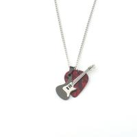 Collar con colgante de púa de guitarra de hip-hop, gargantilla de cadena de guitarra de acero de titanio Punk, cadena de suéter de guitarra eléctrica de moda Vintage para pareja - details 14