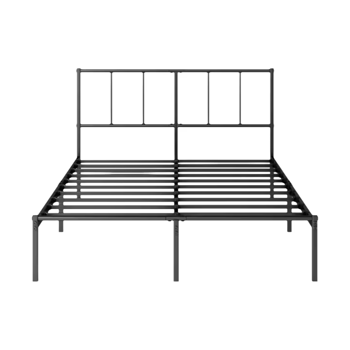 Cama de Metal Moderno Somier de 135x190 cm con Gabinete Fácil Montaje Espacio de Almacenamiento Bajo la Cama - 1