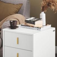 Mesita de Noche Mesa Auxiliar Mobiliario de Salón Moderno con 2 cajones L40xP40xH47 cm ES - details 34