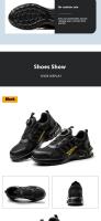 Zapatos de seguridad para hombre con botones giratorios y puntera de acero indestructible antipinchazos y con almohadilla de aire, botas de trabajo con suela de goma, material de tela y algodón. - details 6