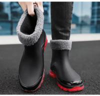 Botas de lluvia para hombre, botas desnudas a la moda, zapatos antideslizantes para trabajo de Chef, zapatos de pesca de goma impermeables y duraderos, zapatillas de deporte para hombre 2023 - details 39