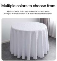 Mantel circular de alta calidad de 300 cm, jacquard blanco para eventos de bodas, banquetes, fundas de hotel y decoraciones de mesa. - details 7