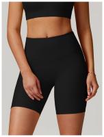 Pantalones cortos deportivos de cintura alta para Fitness, pantalones cortos de Yoga, ajustados, transpirables, de cinco botones - details 14