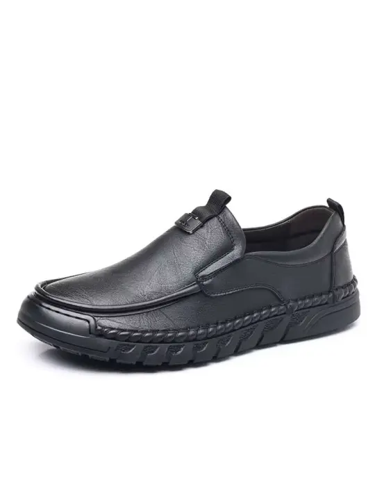 Nuevos zapatos informales de vaca real antideslizantes de cuero genuino 2024 hechos a mano de alta calidad para hombres - 1