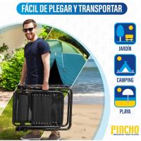 Jardín Exterior Plegable de Gravedad Cero Sillas Reclinables o Hamacas para Playa, Terraza y Camping con Portavasos, Ligeras y Cómodas (Negro) - details 3