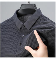 Camiseta Polo de Sedosa de Seda de Hielo de Flor de Hueso Manga Corta, Sin Aros, Resistente a Arrugas, Nueva Moda de Verano - details 4