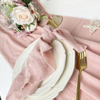 10 Uds. Servilletas de gasa hechas a mano, servilletas de tela de algodón de 30x30cm, servilletas de tela, toallas de mesa de gasa para fiesta de boda, conjunto de Baby Shower - details 0