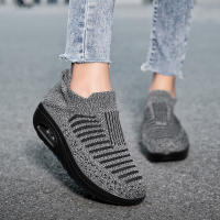 Zapatillas de Mujer con Cojín de Aire Gris Zapatos de Correr Ligeros de Malla Transpirable Antideslizantes de Clavos de Textura para Primavera/Verano - details 14