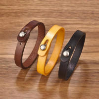 Jiayiqi-pulsera Vintage de cuero genuino para hombre y mujer, brazalete de mano, brazalete Punk, regalo de joyería para pareja - details 10