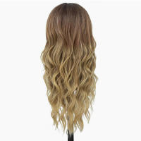 Pelucas de Cabello Dorado Ondulado Largo Diseño de Gradiente Europeo-Americano - details 0