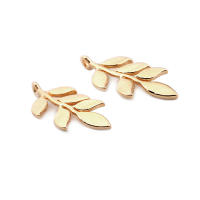 Colgantes de hojas de árbol de latón de Color dorado de 18K, accesorios para collar y pendientes, joyería Diy de alta calidad - details 24