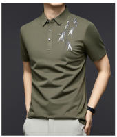 Polo bordado de nuevo estilo, camiseta con cuello y manga corta, con bordado de bambú como base para hombres chinos - details 3