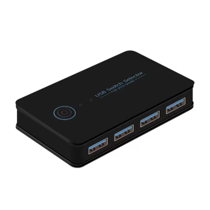 Conmutador USB 3,0 KVM, conmutador compartido, 2 entradas, 4 salidas, para ordenador portátil, PC, teclado, ratón, impresora - 1