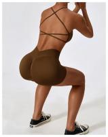 Shorts de Yoga de Cintura Alta Ajuste Ajustado para Abdomen y Cadera Material de Nylon - details 17