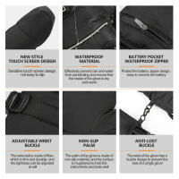 Guantes calefactables eléctricos con batería para invierno cálidos guantes calefactores para motocicleta  impermeables con pantalla táctil calentador de manos para ciclismo y esquí - details 2