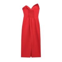 BUNO-Sexy Club Chic vestido de mujer sólido sin tirantes sin mangas arco cremallera Vestidos largos moda 2025 primavera vestido envolvente en el pecho. - details 3
