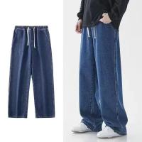 Jeans Casuales para Hombres Comodidad Clásica de Cintura Elástica Pantalones de Denim Suaves y Bolsos - details 4