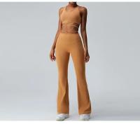 Conjunto de Yoga Sin Costuras de Alta Elasticidad para Mujeres 2pcs Pantalones de Yoga de Cintura Alta Traje de Gimnasio Fitness Ropa de Entrenamiento para Niñas - details 3