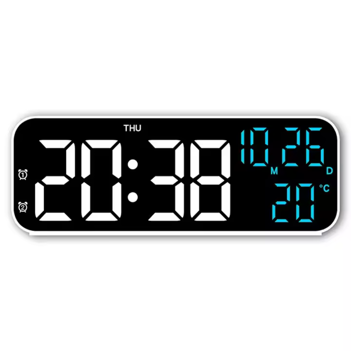 Reloj despertador Digital temperatura y fecha semana pantalla modo nocturno reloj de mesa Control de voz 12/24H relojes despertadores LED electrónicos - 1