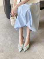 Nuevo temperamento francés puntiagudo, diamantes de imitación, uso exterior, tacones altos, tacones finos, zapatillas geniales - details 15