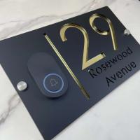 Placa de Dirección de Casa Moderna de Acrílico Gris Brillante Personalizada para Decoración de Pared Ideal para Meubles y Hardware - details 17