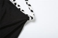 BUNO-Conjunto de 2 piezas con trenza de Color de gato extraño para mujer, Tops con sujetador + faldas ajustadas, vendaje con abertura lateral, trajes de tendencia para fiesta en la playa y vacaciones fruncidos - details 13