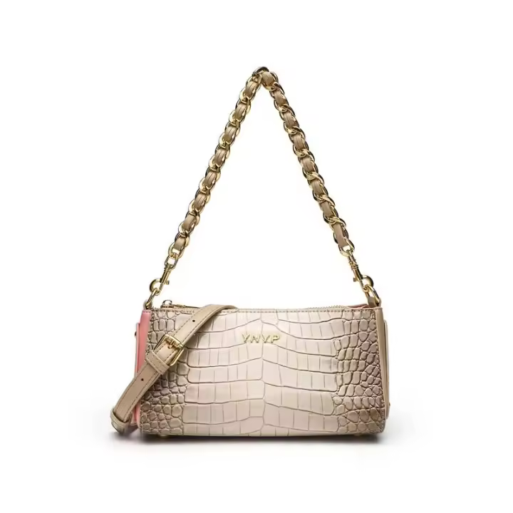Bolso de mujer de moda Bolso de hombro con patrón de cocodrilo Bolso cruzado de gran capacidad con correa de cadena para damas Mochila de lujo de alta gama - 1