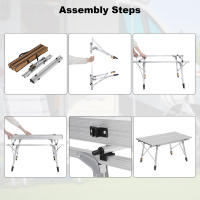Mesa de camping, mesa plegable de aluminio con bolsa de transporte, altura ajustable - details 5
