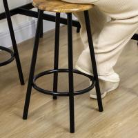 Conjunto de mesa alta de bar y 4 taburetes, mesa alta de cocina con taburetes estilo industrial, marco de metal para salón, marrón rústico - details 5