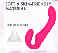 Consolador masajeador de próstata Anal sin tirantes para mujer, vibrador doble femenino, punto G, Juguetes sexuales para adultos, pareja, 10 velocidades - details 10