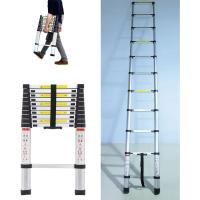 Escalera telescópica de 6,2 m con 2 ganchos, 15 peldaños, de aluminio, portátil, antideslizante, multiusos, capacidad de carga de 150 kg, EN131 - details 0