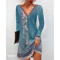 Vestido con cuello en v para mujer - details 1