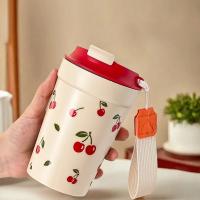 Botella de agua de plástico portátil con cuerda sellada, vaso resistente al frío y al calor para leche y café, 350/400Ml - details 4