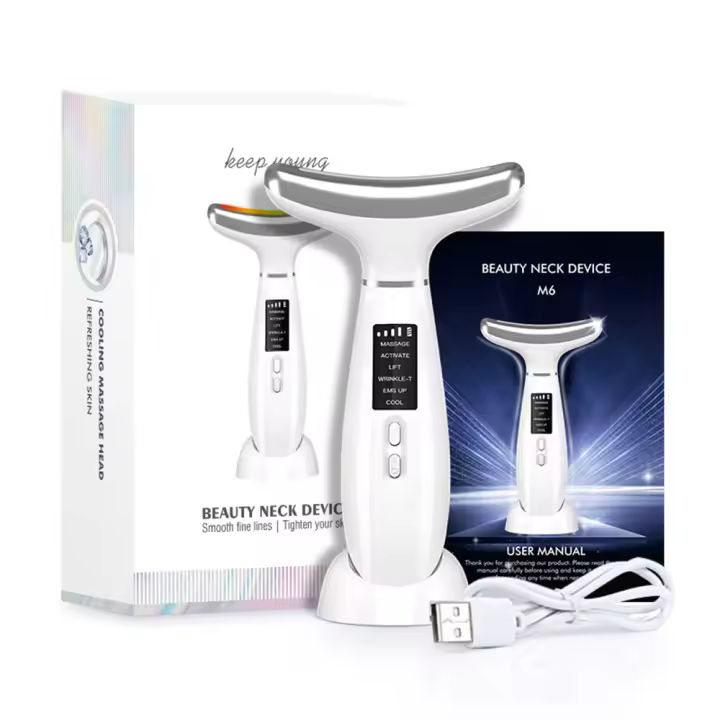 BIT Masajeador facial eléctrico de alta frecuencia para el cuidado de la piel, máquina de estiramiento del cuello, aparato de belleza antiarrugas, reduce los poros, caliente y refrescante - 1