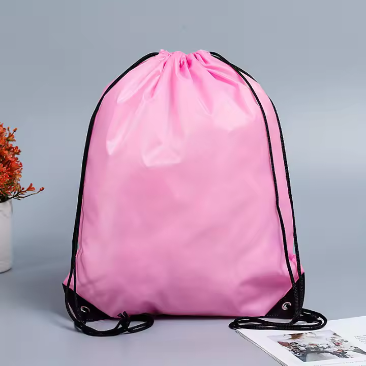 Mochila de poliéster con cordón, bolsa de almacenamiento ligera y plegable - 1